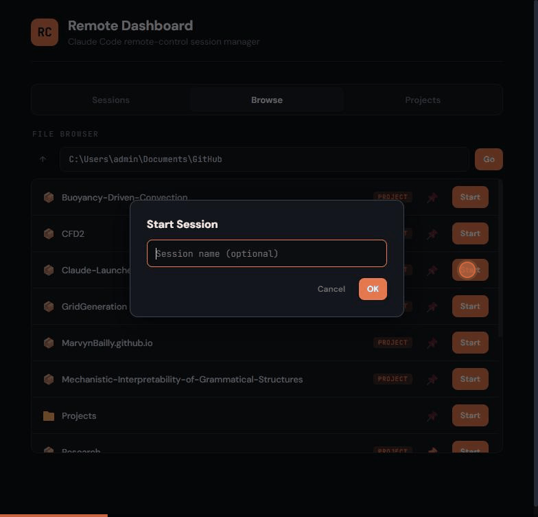Starting a remote session